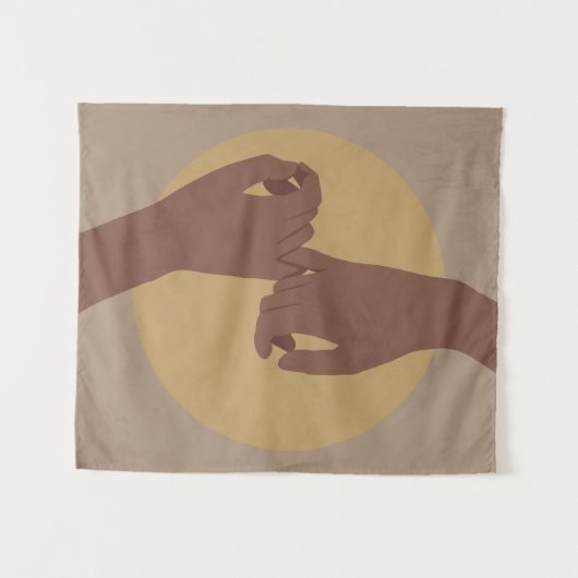 Pinky beloof in boho stijl, afrikaanse amerikaanse wandkleed (Voorkant (horizontaal))