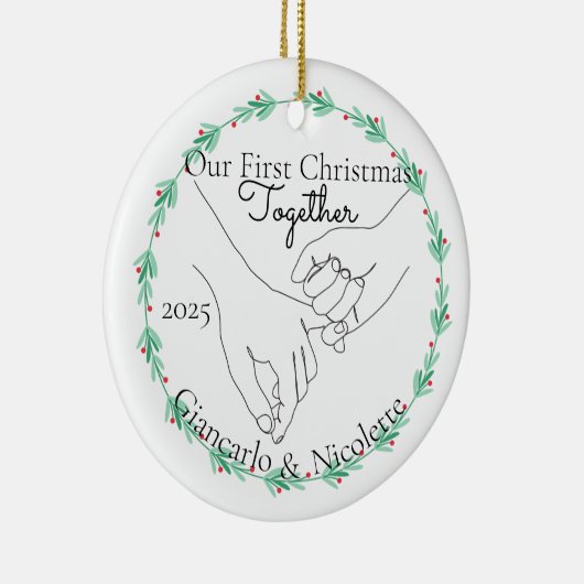 Pinky belooft eerste kerst samen keramisch ornament (Rechts)