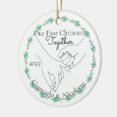 Pinky belooft eerste kerst samen keramisch ornament (Links)