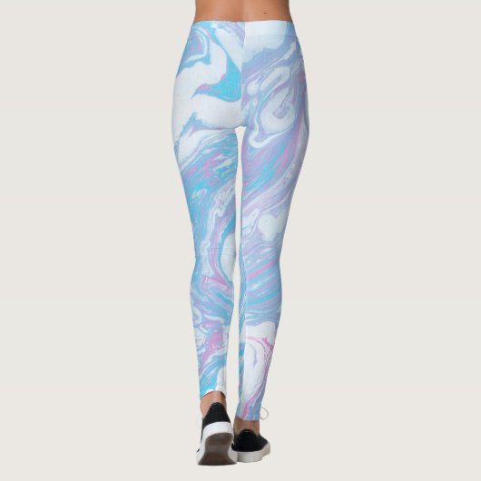 Pinky Blue Marble Leggings (Achterkant)
