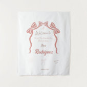 Pinky Bruiloft Feest Welcome Wandkleed (Voorkant)