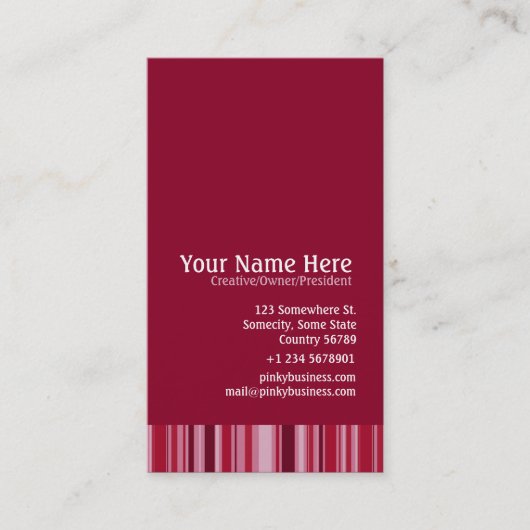 Pinky Business Visitekaartje (Voorkant)