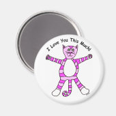 Pinky Cat "Ik hou zoveel van je" magneet (Voorkant / Achterkant)