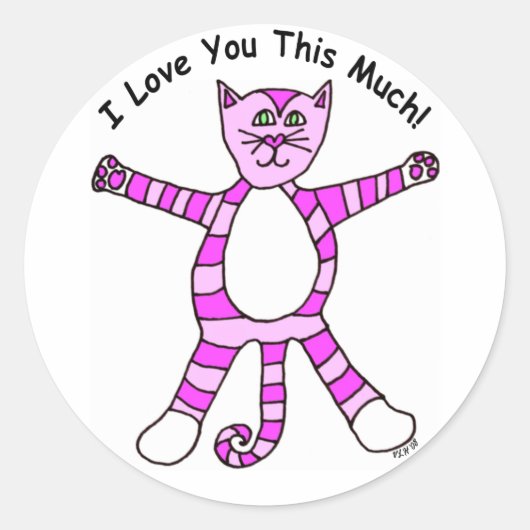 Pinky Cat "Ik hou zoveel van je" Sticker (Voorkant)