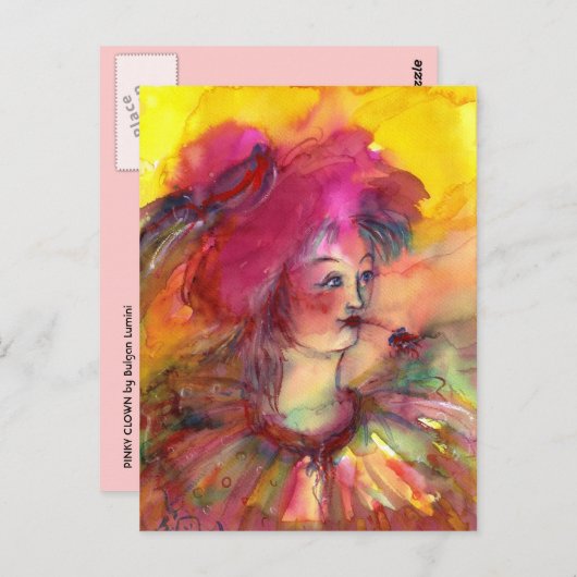 PINKY CLOWN BRIEFKAART (Voorkant / Achterkant)