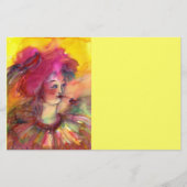 PINKY CLOWN, fuchsia roze geel wit Briefpapier (Voorkant)