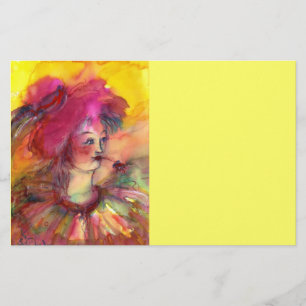 PINKY CLOWN, fuchsia roze geel wit Briefpapier