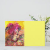 PINKY CLOWN, fuchsia roze geel wit Briefpapier (Staand voorkant)