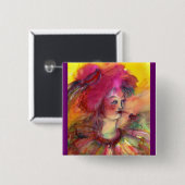 PINKY CLOWN VIERKANTE BUTTON 5,1 CM (Voorkant /achterkant)