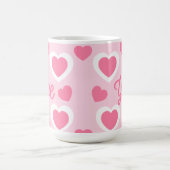 Pinky Cute Hearts Design Koffiemok (Center)