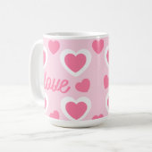 Pinky Cute Hearts Design Koffiemok (Voorkant links)