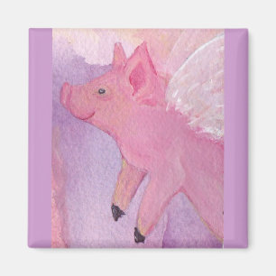 Pinky de Flying Pig Square Magnet