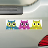 Pinky de Schattige Owl Bumpersticker (Op auto)