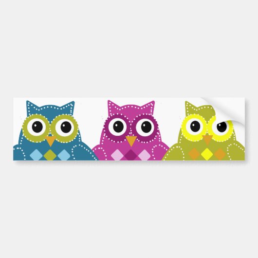 Pinky de Schattige Owl Bumpersticker (Voorkant)