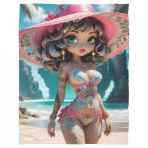 Pinky Dollz Fleece Deken