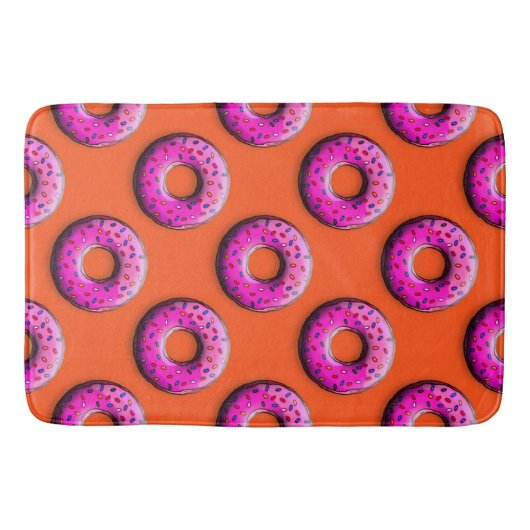 Pinky Donut met kleurrijke sproinkles en jouw idee Badmat (Voorkant)