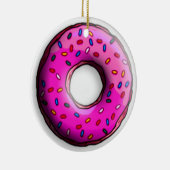 Pinky Donut met kleurrijke sproinkles en jouw idee Keramisch Ornament (Rechts)