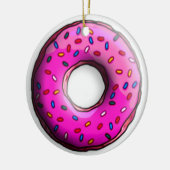Pinky Donut met kleurrijke sproinkles en jouw idee Keramisch Ornament (Links)
