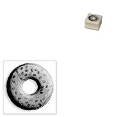 Pinky Donut met kleurrijke sproinkles en jouw idee Rubberstempel (Gestempeld)