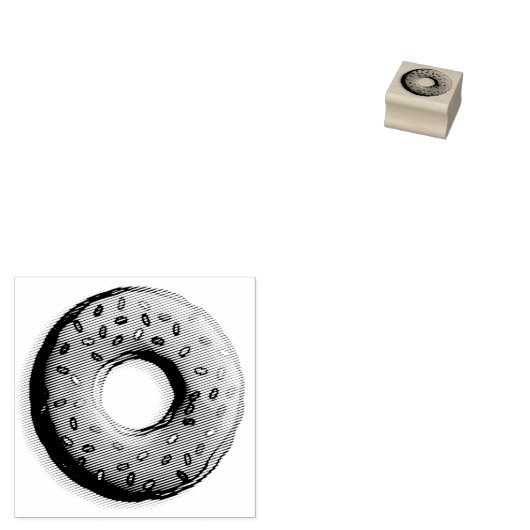 Pinky Donut met kleurrijke sproinkles en jouw idee Rubberstempel (Gestempeld)