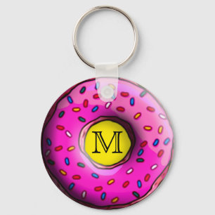 Pinky Donut met kleurrijke sproinkles en jouw idee Sleutelhanger