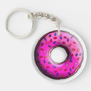Pinky Donut met kleurrijke sproinkles en jouw idee Sleutelhanger