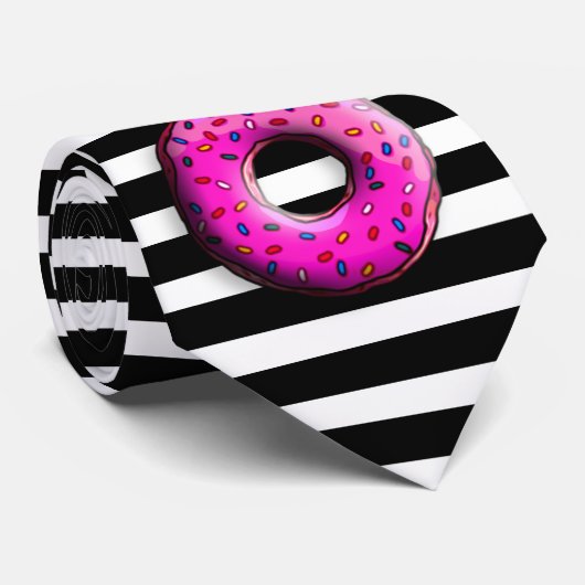 Pinky Donut met kleurrijke sproinkles en jouw idee Stropdas (Opgerold)
