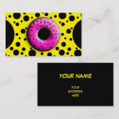 Pinky Donut met kleurrijke sproinkles en jouw idee Visitekaartje (Voorkant / Achterkant)