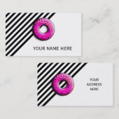 Pinky Donut met kleurrijke sproinkles en jouw idee Visitekaartje (Voorkant / Achterkant)