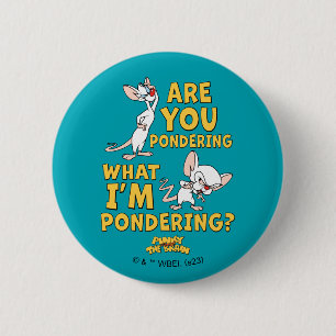 Pinky en Brain Denk je na? Ronde Button 5,7 Cm