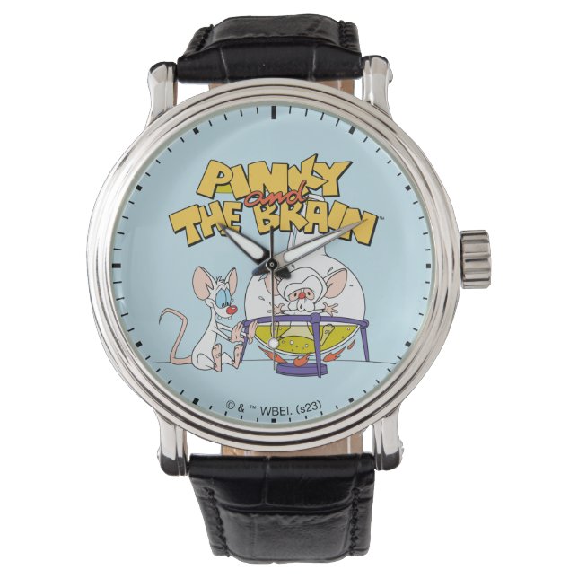 Pinky en Brain | Laboratoriumwetenschap Horloge (Voorkant)
