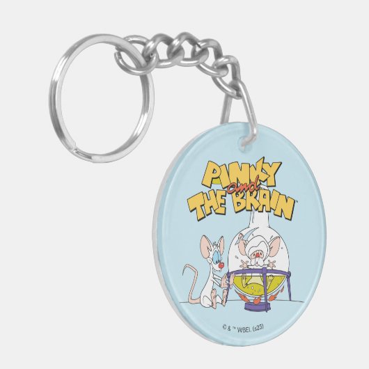 Pinky en Brain | Laboratoriumwetenschap Sleutelhanger (Voorkant Links)