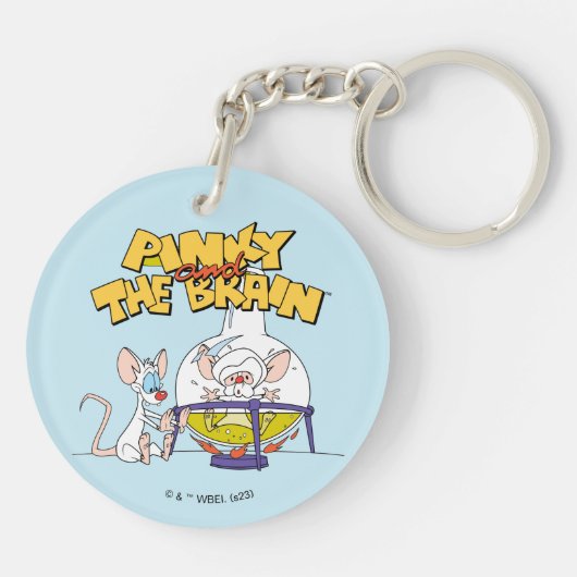 Pinky en Brain | Laboratoriumwetenschap Sleutelhanger (Achterkant)