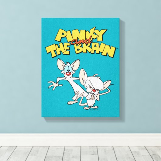 Pinky en Brain | LOGO SHOW Canvas Afdruk (Insitu (Houten vloer))