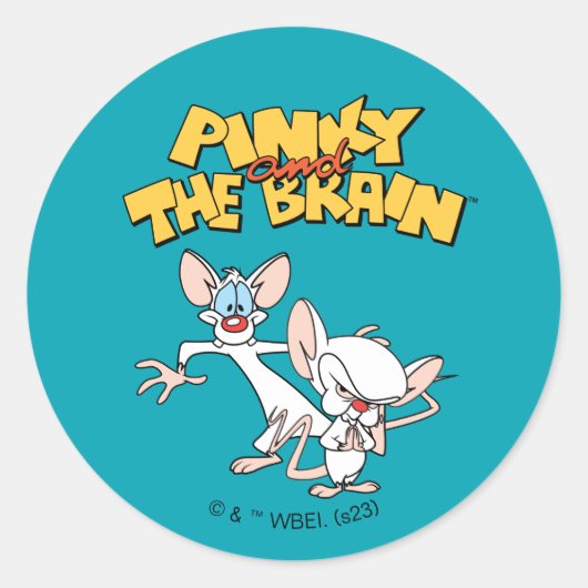 Pinky en Brain | LOGO SHOW Ronde Sticker (Voorkant)