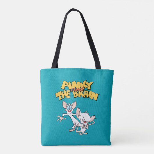 Pinky en Brain | LOGO SHOW Tote Bag (Achterkant)