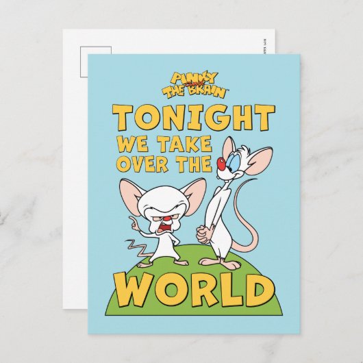 Pinky en Brain | Overname van de wereld Briefkaart (Voorkant / Achterkant)