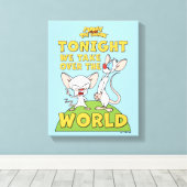 Pinky en Brain | Overname van de wereld Canvas Afdruk (Insitu (Houten vloer))