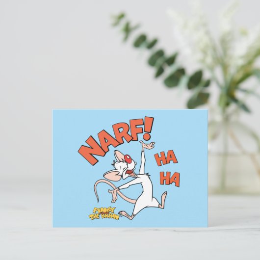Pinky en Brain | Pinky "Narf" Briefkaart (Staand voorkant)