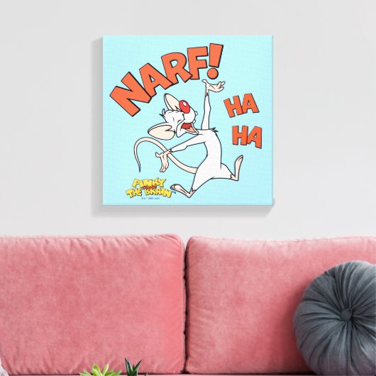 Pinky en Brain | Pinky "Narf" Canvas Afdruk (Insitu (Woonkamer))