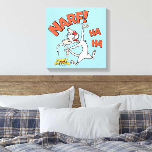 Pinky en Brain | Pinky "Narf" Canvas Afdruk (Insitu (Slaapkamer))