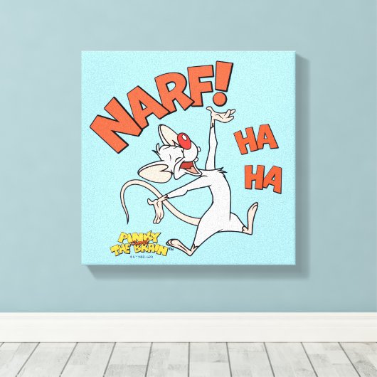 Pinky en Brain | Pinky "Narf" Canvas Afdruk (Insitu (Houten vloer))