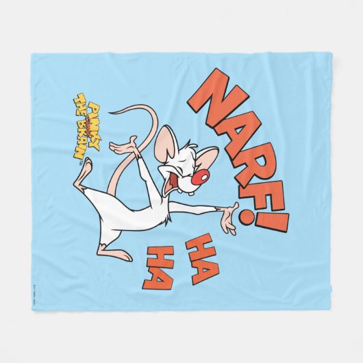 Pinky en Brain | Pinky "Narf" Fleece Deken (Voorkant (Horizontaal))