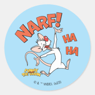 Pinky en Brain   Pinky "Narf" Ronde Sticker