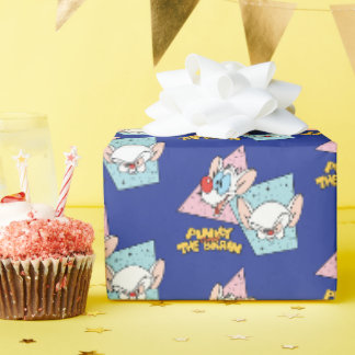 Pinky en Brain | Retro-tekenafbeeldingen Cadeaupapier