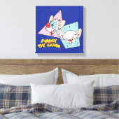 Pinky en Brain | Retro-tekenafbeeldingen Canvas Afdruk (Insitu (Slaapkamer))