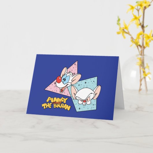 Pinky en Brain | Retro-tekenafbeeldingen Kaart (Gele Bloem)