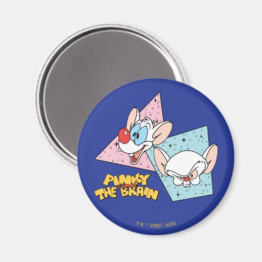 Pinky en Brain | Retro-tekenafbeeldingen Magneet (Voorkant / Achterkant)
