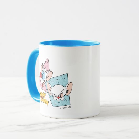 Pinky en Brain | Retro-tekenafbeeldingen Mok (Voorkant links)