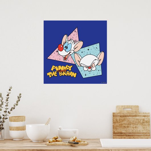 Pinky en Brain | Retro-tekenafbeeldingen Poster (Keuken)